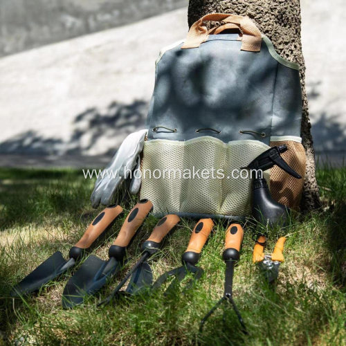 9 PCS garden tool set Carbon Steel gardening Heavy Duty hand tool Ergonomic Soft Rubber Handle Garden Tools for Men Women Gift